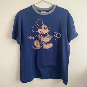 Camiseta Top Disney World 50 Aniversario Mickey Mouse Azul Talla Mediana M Unisex - Imagen 1 de 10