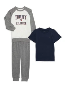 Tommy Hilfiger Baby Boys Basic T-shirt, Fleece Raglan Logo Crewneck and Jogge... - Picture 1 of 3