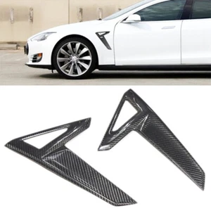 Real Carbon Side Fender Signal Marker Lamp Cover Trim For Tesla Model S 2017+ - Bild 1 von 5