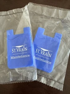 2 - Silicone Cell Phone Wallets - Adhesive Back Pocket for ID Badge Credit Cards - Picture 1 of 2