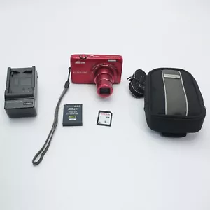 Nikon Coolpix S6300 **Red 16MP 12X Digital Camera Bundle Fully WORKING!!! - Picture 1 of 6