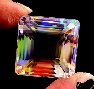 121.90 Ct Natural Magical Lime Rainbow Mystic Quartz Certified Gemstone
