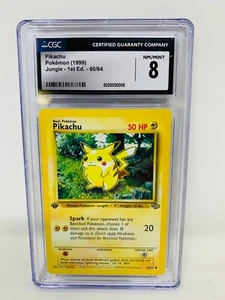 Pokémon TCG Pikachu Jungle 60/64 Regular 1st Edition CGC 8 NM/MINT - Picture 1 of 2