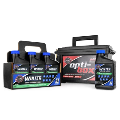 OPTI-LUBE WINTER ANTI-GEL DIESEL FUEL ADDITIVE: 6Pack of 8oz Bottles w/ Opti-Box - Image 1 of 4