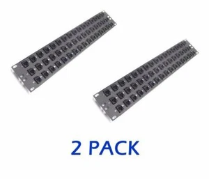 2U Keystone Cat5e Feedthru Panel, Loaded with 48 Port FP48-RC5-L-SLIM (2 PACK) - Picture 1 of 2