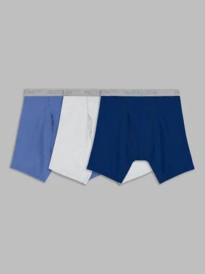 Fruit of the Loom Men's 3 Pack Boxer Stretch Briefs Work Gear Cotton-2XL - Image 1 of 4