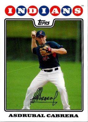 2008 Topps Asdrubal Cabrera #617 Cleveland Indians Baseball Card - Image 1 of 2