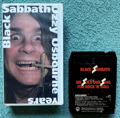 BLACK SABBATH WE SOLD OUR SOUL 1976 8-TRACK TAPE & LIVE OZZY OSBOURNE YEARS VHS - Imagem 1 de 4