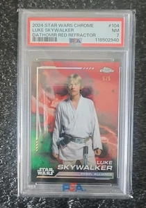 2024 Star Wars Chrome Luke Skywalker Dathomir Red Refractor 5/5 PSA 7 - Picture 1 of 1