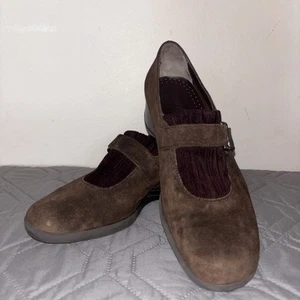 Aquatalia Mary Jane Cord Slipper Loafer braun Wildleder Keilabsatz von Marvin K US 7,5 - Bild 1 von 13