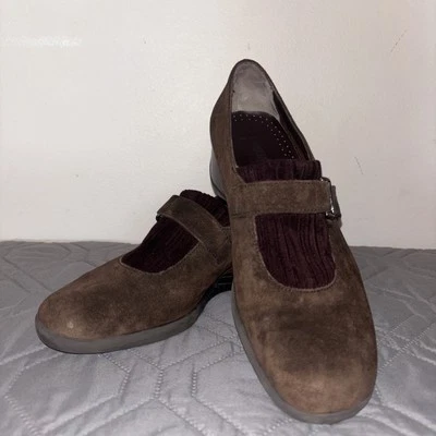 Мокасины без шнуровки Aquatalia Mary Jane вельветовые коричневые замшевые на танкетке от Marvin K размер США 7,5 - Изображение 1 из 4