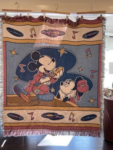 De Colección Disney Mickey Cantando Minnie Mouse Tapiz Manta Flecos 53x60 - Imagen 1 de 14