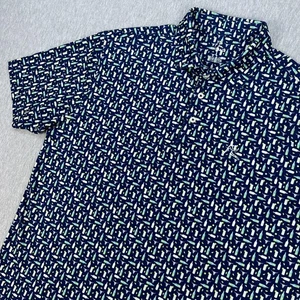 Rhoback Ranch Water Polo Shirt Mens L Blue Short Sleeve Western Cocktail Golf - Picture 1 of 12