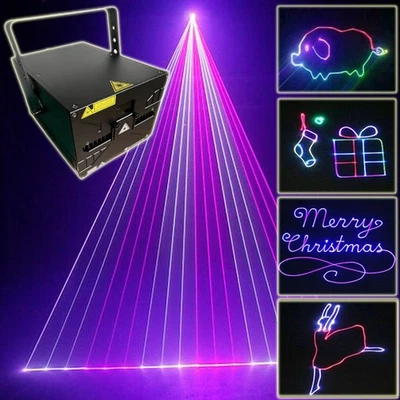 Bluetooth 5W RGB Animation Laser Projector Light DMX ILDA DJ Disco Stage Light - Image 1 of 4