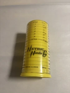 Medida ajustable vintage métrica WONDER 2 tazas seco húmedo todo amarillo - Imagen 1 de 6