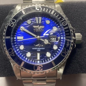 Invitation Pro Diver Herrenuhr 43mm Silber Blau Japan Quarz - Bild 1 von 11