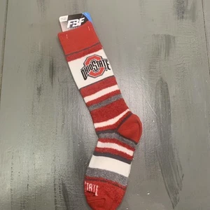 Ohio State Buckeyes OSU Mens Crew Socks Stripe One Size Red - Picture 1 of 4