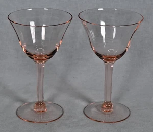 Set (2) Vintage Rosa Optik Champagner Große Sherbet Dessertgläser - Bild 1 von 7