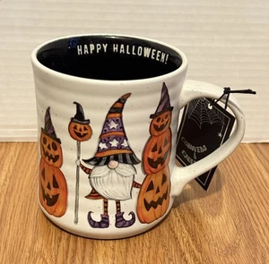 Cobwebs & Cauldrons Happy Halloween Gnomes & Pumpkins Mug New - Picture 1 of 5