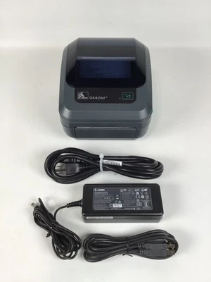 Zebra GK420d USB Ethernet Label Thermal Barcode Printer GK42-202210-000 /w AC  ~ - Image 1 of 4