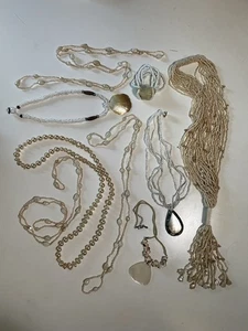 1 Pfund 9 Teile Perlen & Muschel Schmuck - tragbar Vintage modern guter Zustand - Bild 1 von 6