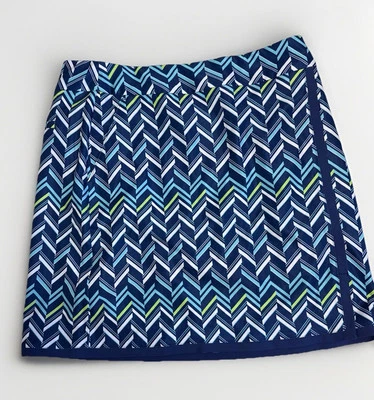 EP PRO NY Skort Feminino Estampa Plissada Quebrada P M L Tinta Multi Azul Novo com etiquetas - Imagem 1 de 4