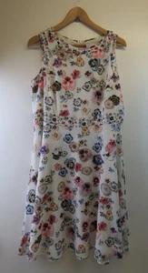 Fenn Wright Mason Midi Dress Petite UK Size 16 Floral Pansy BNWT - Picture 1 of 9
