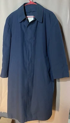 Gabardina vintage London Fog para hombre 42R azul marino EE. UU. REALMENTE BONITA Foto 1 de 4