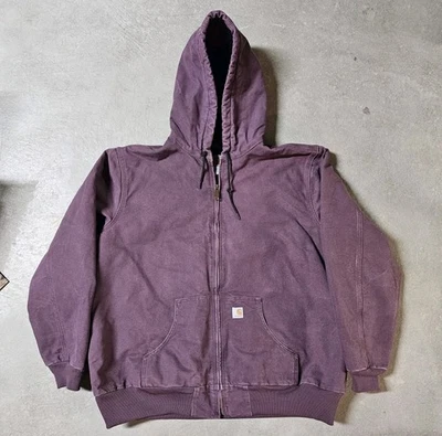 Vintage Y2K Carhartt WJ130 DPM Hood Jacket Dusty Plum Purple Womens Workwear 2XL - Image 1 of 4