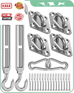 Sun Shade Sail Hardware Kit: Triangle Rectangle M6-40, silver - Picture 1 of 7