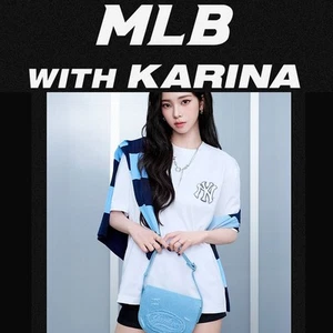 MLB Korea KARINA Schriftzug Vintage Denim Tasche New York Yankees 3ACRVD15N-50BLL - Bild 1 von 6