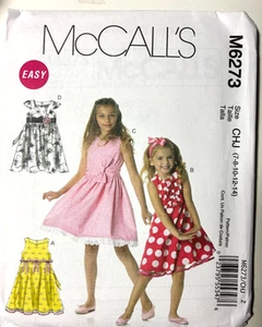 Girl's Sewing Pattern Dress McCall's 6273 Size 7-14 New Uncut - Picture 1 of 2