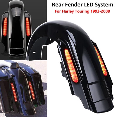 CVO 4" Extended Rear Fender w/ LED & Wire Harness For 1993-2008 Harley Touring - Image 1 of 4