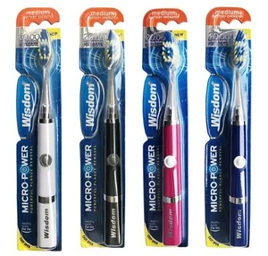 WISDOM BATTERY OPERATED MICRO POWER WHITENING REMOVE PLAQUE MEDIUM TOOTHBRUSH - Picture 1 of 5