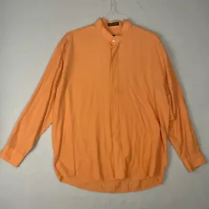 Domani Collection Men's Orange Long Sleeve Button Up Shirt Size Large 16-16.5 - Picture 1 of 15