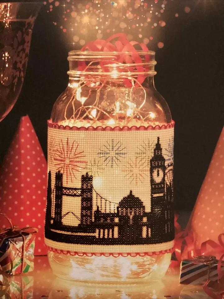Cross Stitch Chart Only - London Skyline Silhouette Jar Of Lights Christmas - Image 1 of 1