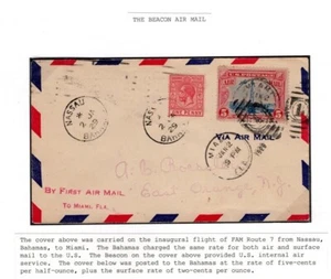 FAM 7 Nassau Bahamas - Miami FL - New Jersey A.C. Roessler 1929 - Picture 1 of 2