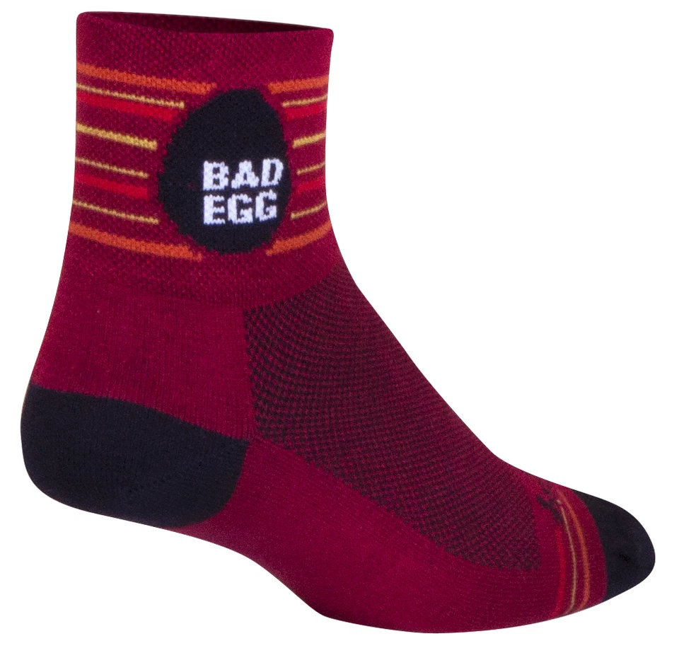Socks - SockGuy - Bad Egg Red S/M 3" Classic Cycling/Running NEW - Image 1 of 4