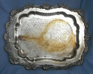 OLD Hartford Sterling Co. Silver plated heavy & ornate footed platter No. 72  - Picture 1 of 5