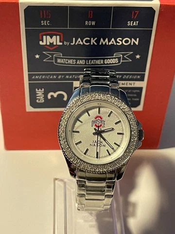 Ohio State Buckeyes NCAA Jack Mason Women's Rhinestone Stainless Steel Watch NEW Cover
