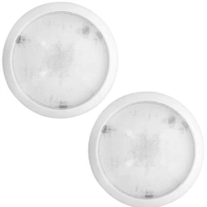 28 Watt Circular Bulk Head Lamp Light Prismatic Diffuser In White Ip65 2 Pack - Picture 1 of 3
