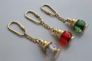 Nautical Brass Lamp Lantern Key chain Gift 3 pcs Key ring Collectible Item Gift
