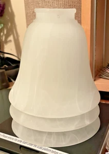 White Frosted Marbled Glass Lamp Shades Set of 3 - Picture 1 of 4