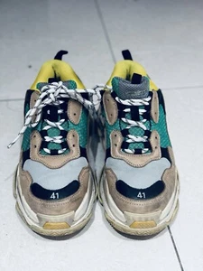 Balenciaga Triple S Yellow Multicolor Chunky Trainers Sneakers Men's 8 41EU - Picture 1 of 6