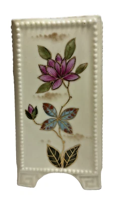 Antique Victoria Carlsbad Austria Hand Painted Porcelain Vase  5 3/4" - Image 1 of 4