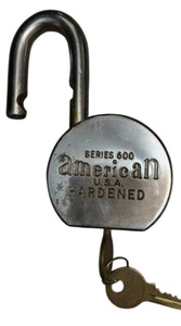 VTG American Series 600 Hardened Padlock Lock 2 Keys Tested Solid Function FSHIP - Picture 1 of 8
