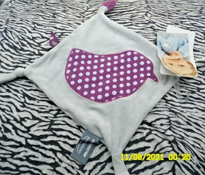 C/ DOUDOU ORCHESTRA OISEAU GRIS VIOLET POIS PLAT CARRE 20/20CM 100% NEUF 4 DISPO - Picture 1 of 3