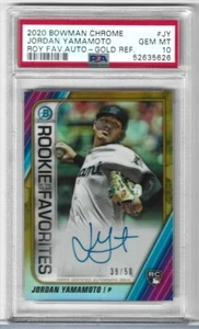 2020 Bowman Chrome ROY Gold Refractor #JY Jordan Yamamoto Auto RC PSA /50 - Picture 1 of 2