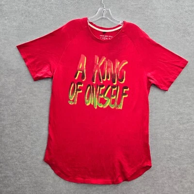 AKOO Hombres Camisa Grande Roja Un Rey de Uno mismo Gráfico Cuello Redondo Pullover Camiseta LEER Foto 1 de 4