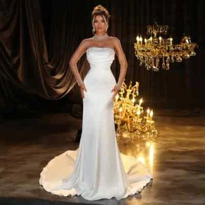 Long Sleeves Mermaid Wedding Dresses High Neck Sequined Beading Floor Length - Picture 1 of 5